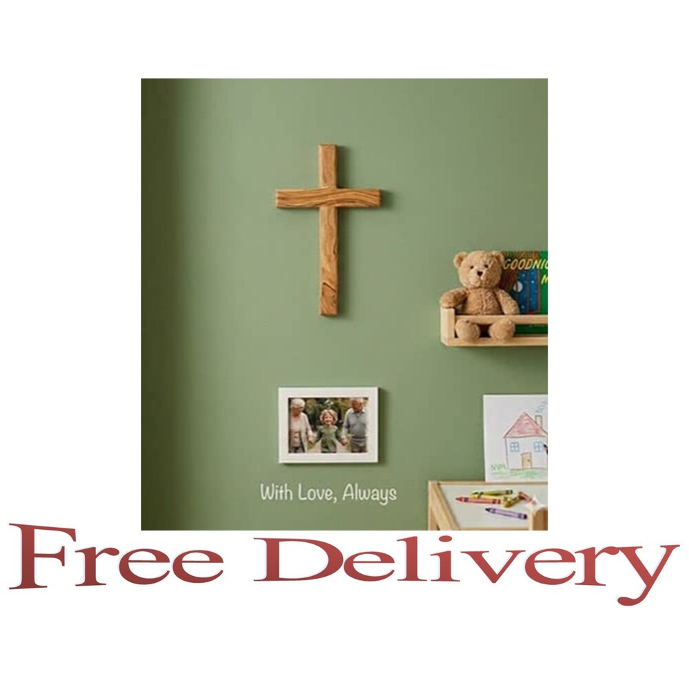 Wall Cross - 12" Hard Wood Poly Coated/wall hanging hardware included/Hand Made